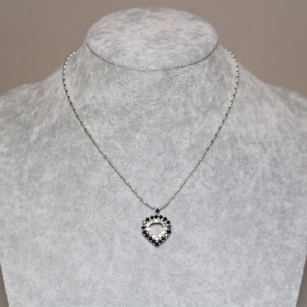 Black and Silver Teardrop Necklace